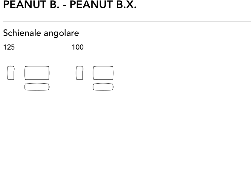 Bonaldo Peanut B. - Peanut B.X. — Corner Backrest Component — manufacturer component/size drawing