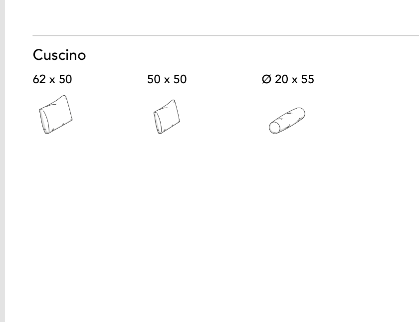 Bonaldo Phil — Cushion — manufacturer component/size drawing