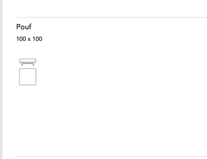 Bonaldo Saddle — Pouf — manufacturer component/size drawing