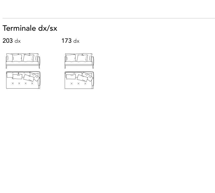 Bonaldo Soft Island — Terminal Sofa Module — manufacturer component/size drawing