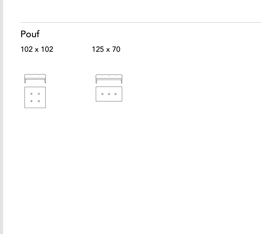 Bonaldo Soft Island — Pouf — manufacturer component/size drawing