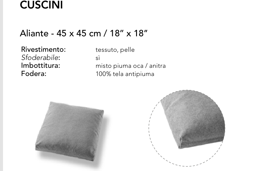 Bonaldo Cuscini — Cushion — manufacturer component/size drawing