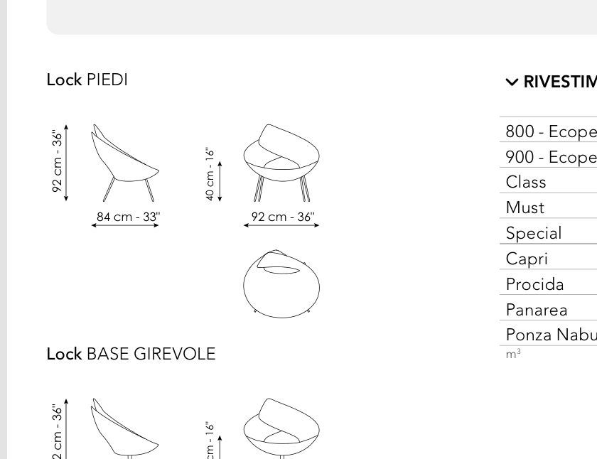 Bonaldo Lock — Pouf — manufacturer component/size drawing