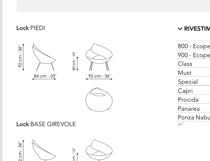 Bonaldo Lock — Pouf — manufacturer component/size drawing