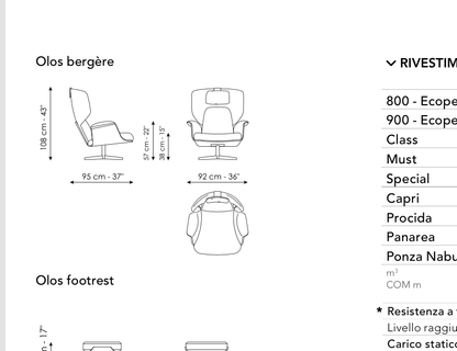 Bonaldo Olos Bergère — Pouf — manufacturer component/size drawing