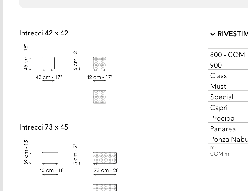 Bonaldo Intrecci — Pouf — manufacturer component/size drawing