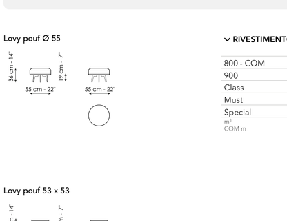 Bonaldo Lovy Pouf — Pouf — manufacturer component/size drawing