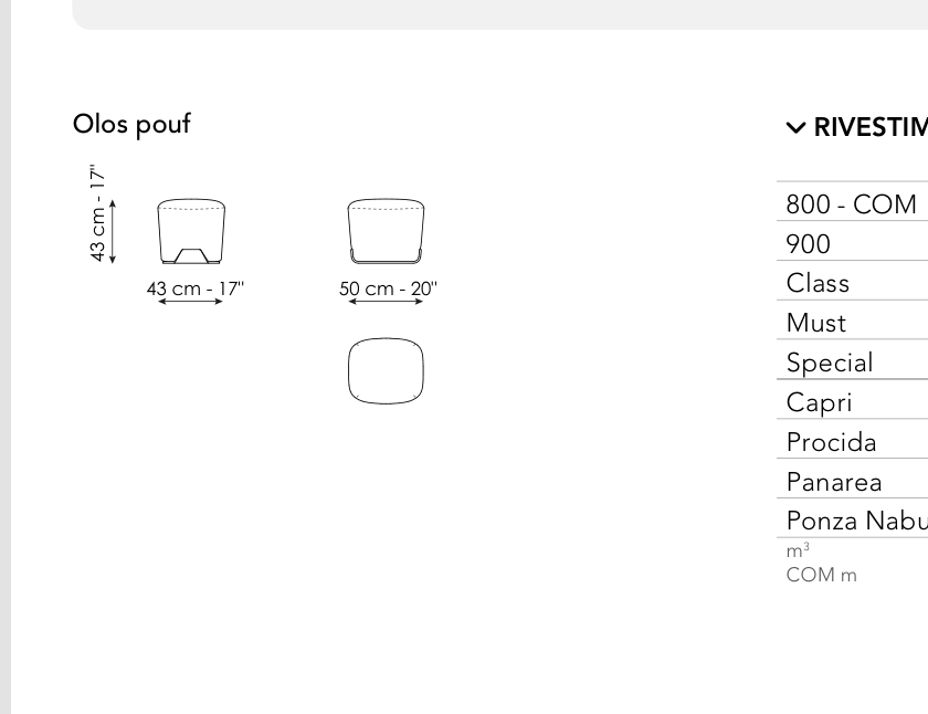 Bonaldo Olos Pouf — Pouf — manufacturer component/size drawing