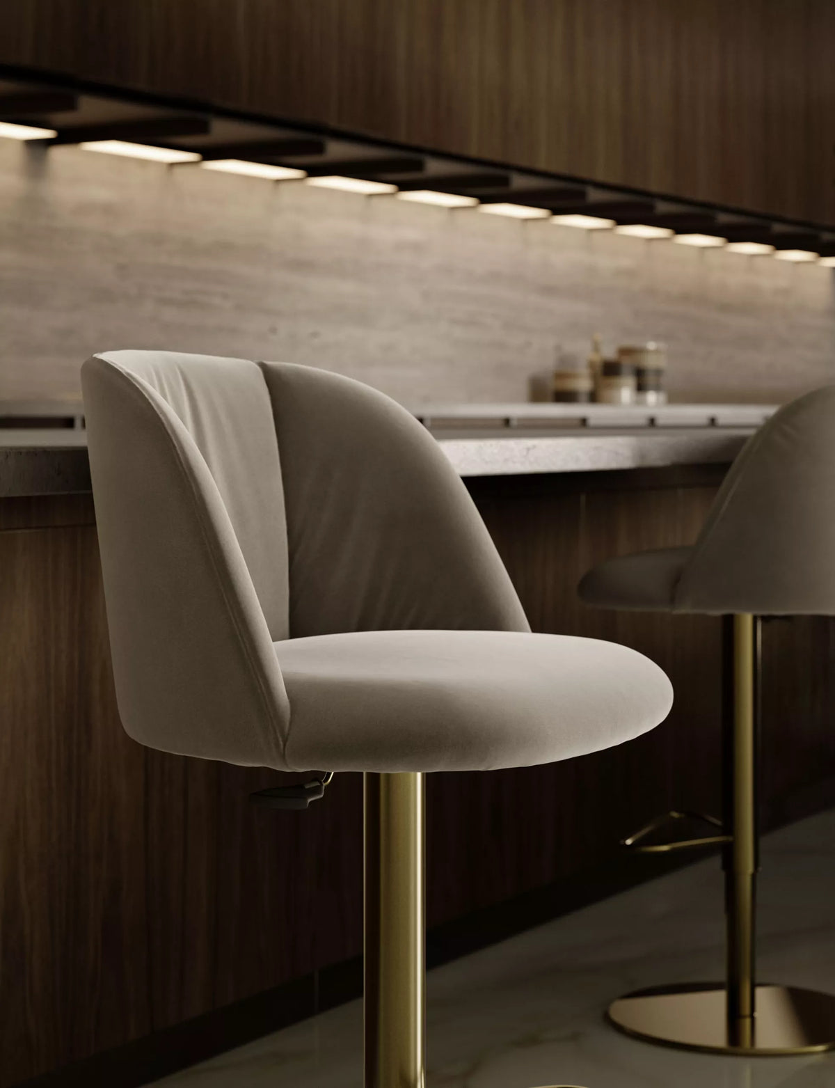 Bontempi Agatha Barstool — manufacturer photograph; AGATHA 2 SGABELLO 34.96 M328 TEBQ001