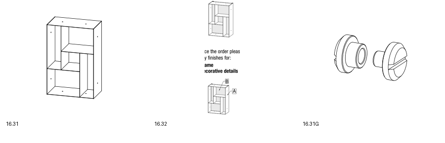 Bontempi Atena Bookcase Component — manufacturer catalogue drawings with article references