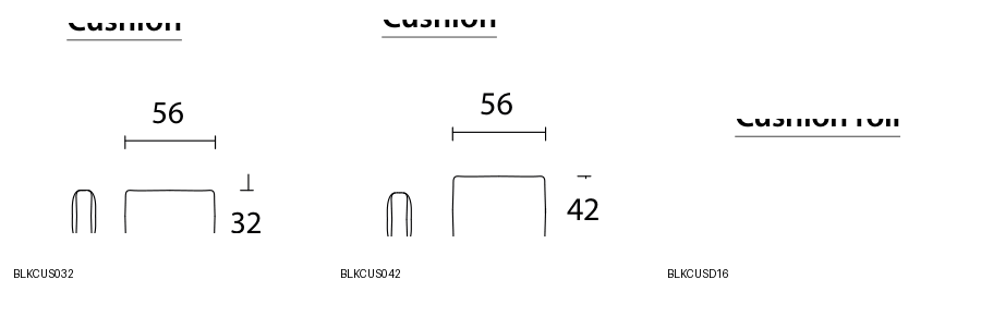 Bontempi Blake Sofa Cushion — manufacturer catalogue drawings with article references