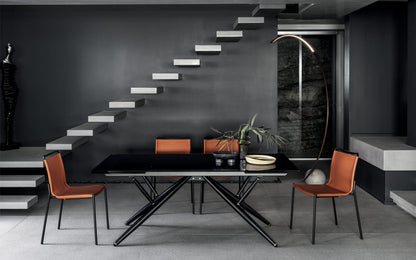 Bontempi Bridge Dining Table — manufacturer photograph; BRIDGE_53-46M055_M325_C158_SHAPE_34-86M055_Q504_CIRCLE_56-33M028_PC002-2