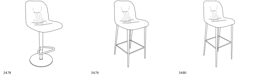 Bontempi Chantal Barstool — manufacturer catalogue drawings with article references