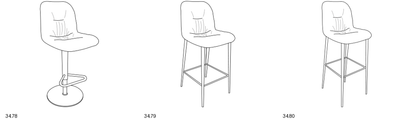 Bontempi Chantal Barstool — manufacturer catalogue drawings with article references