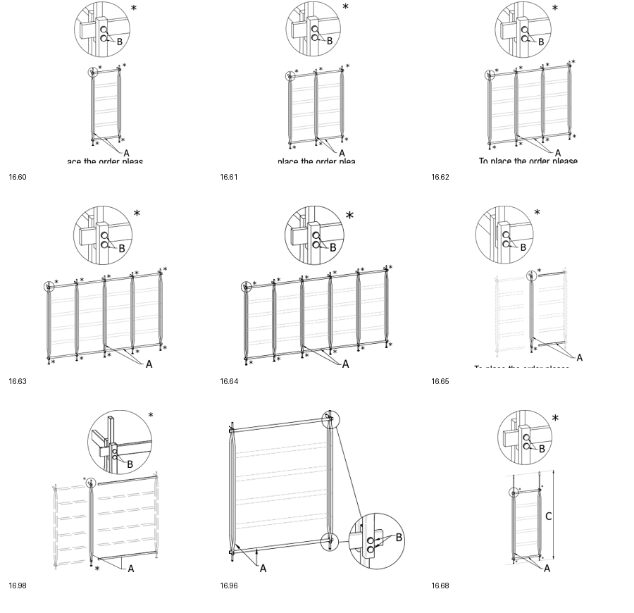 Bontempi Charlotte Bookcase Component — manufacturer catalogue drawings with article references