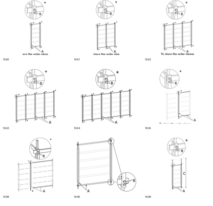 Bontempi Charlotte Bookcase Component — manufacturer catalogue drawings with article references