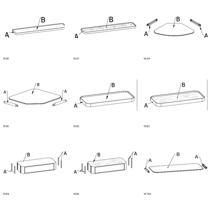 Bontempi Charlotte Shelf — manufacturer catalogue drawings with article references