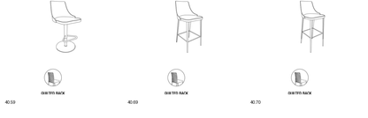 Bontempi Clara Barstool — manufacturer catalogue drawings with article references