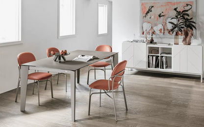 Bontempi Cruz Dining Table — manufacturer photograph; CRUZ_20-27M312_CR005_DADA_34-88M312_PR25_DADA_34-89M312_PR25__PICA_15-72LDM306_L079