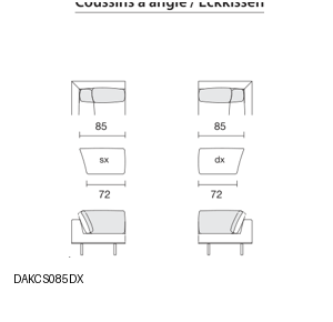 Bontempi Dakota Sofa Cushion — manufacturer catalogue drawings with article references