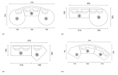 Bontempi Denver — manufacturer composition drawings BD1–BD4
