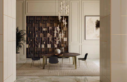 Bontempi Etro Dining Table — manufacturer photograph; ETRO_54-27_M328_CM005_L090 SEVENTY_40-50_M328_PG05 RAIN_56-58_M352 ATENA_16-32_M028_CM005 ATENA_16-31_M028 BORGES_7T004