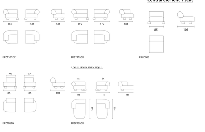 Bontempi Franz Sofa Component — manufacturer catalogue drawings with article references