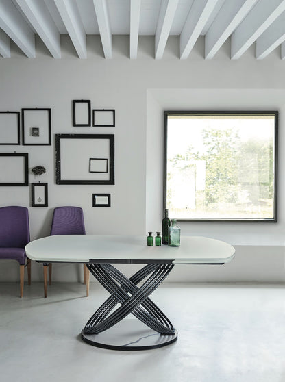 Bontempi Fusion Dining Table — manufacturer photograph; FUSION_52-06M326_CM007_C180S_KELLY_34-03L109_C310_TLU07 (3)