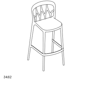 Bontempi Galaxy Barstool — manufacturer catalogue drawings with article references