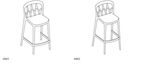 Bontempi Galaxy Outdoor Barstool — manufacturer catalogue drawings with article references