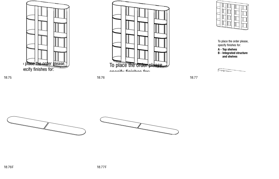 Bontempi Helena Bookcase Component — manufacturer catalogue drawings with article references