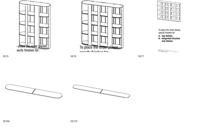 Bontempi Helena Bookcase Component — manufacturer catalogue drawings with article references