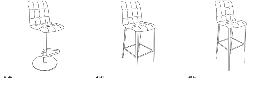Bontempi Kuga Barstool — manufacturer catalogue drawings with article references