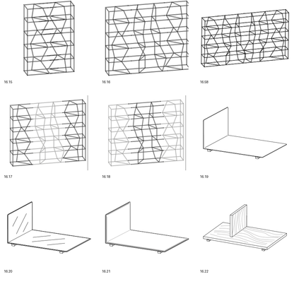 Bontempi Lexington Bookcase Component — manufacturer catalogue drawings with article references