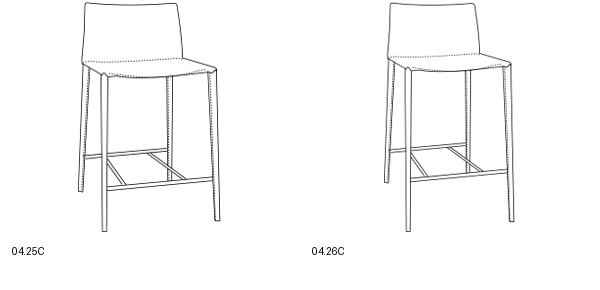 Bontempi Linda Barstool — manufacturer catalogue drawings with article references