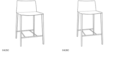Bontempi Linda Barstool — manufacturer catalogue drawings with article references