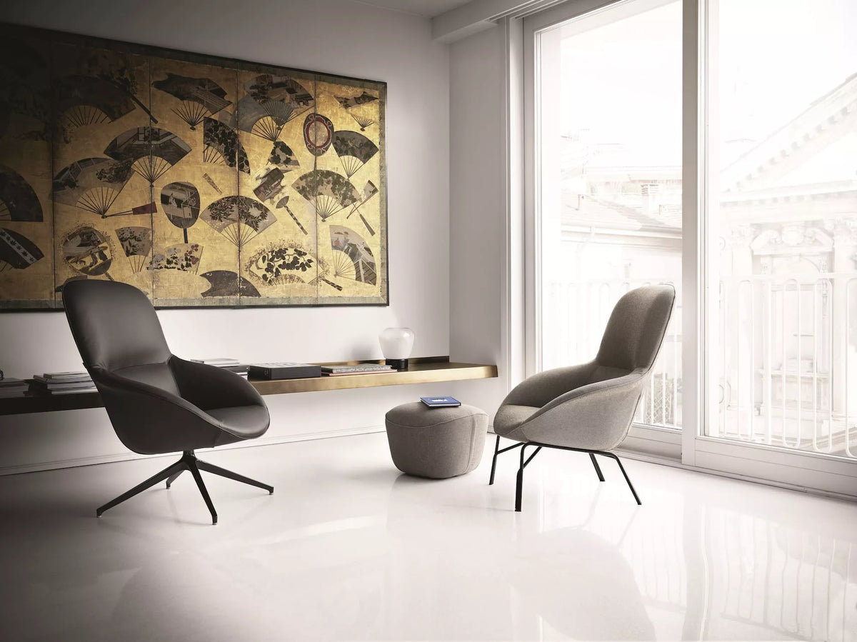 Bontempi Long Island Armchair — manufacturer photograph; LONG ISLAND_LNG000102M327_PR11&LONG ISLAND_LNG000101M055_TKF01&LONG ISLAND POUF_LNG000104TKF01&STONE_56-17M327