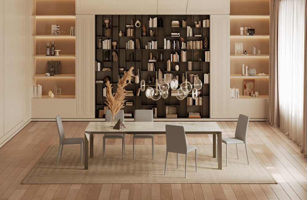 Bontempi Malik Flex Dining Chair — manufacturer photograph; MALIK_40.07_TESU002_MIRAGE_53.08_M312_M312_CM012A_SPARK_56.31_M352_V001_ATENA_16.32_M028_M028_BORGES_7T004