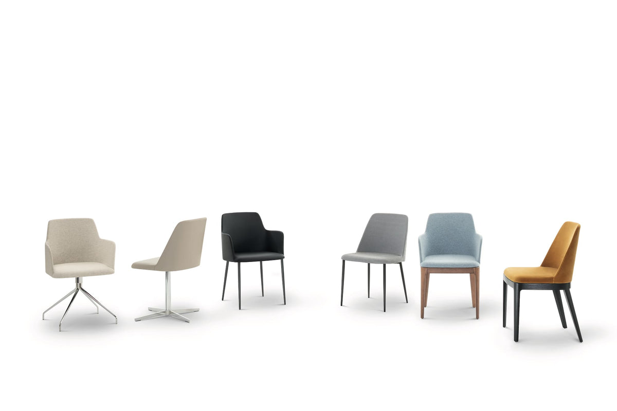 Bontempi Margot Dining Chair — manufacturer photograph; MARGOT_40-47G09_TL001_MARGOT_40-68G093_PR04_MARGOT_40-46M055_TR504_MARGOT_40-66M055_TL008_MARGOT_40-45L006_TL010_MARGOT_40-65L110_TVE07