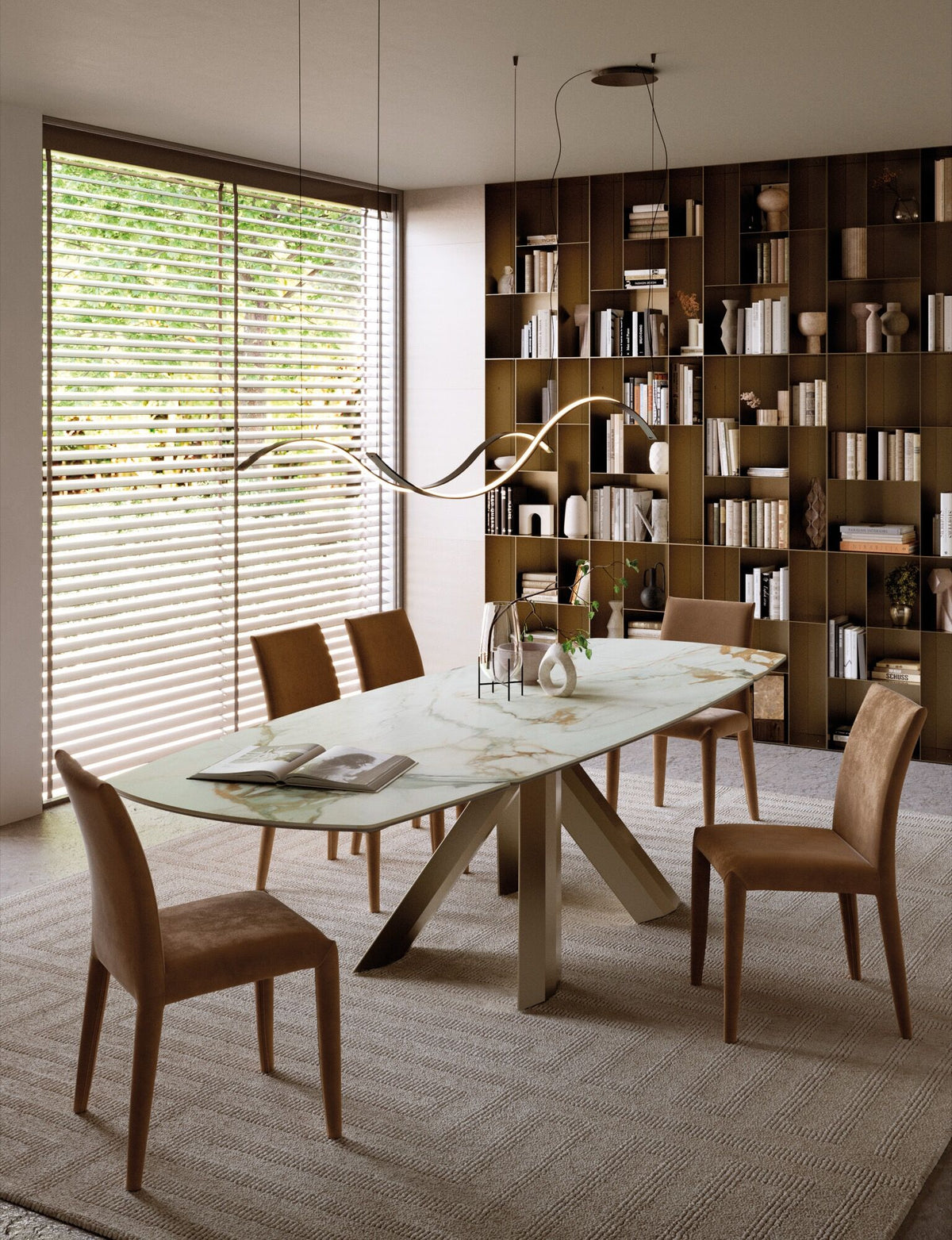 Bontempi Menhir Dining Table — manufacturer photograph; MENHIR 55.10 M328 CM015 SOFIA 04.08 TENO003 INFINITY 56.62 M028 ATENA 16.32 M028 M028 2