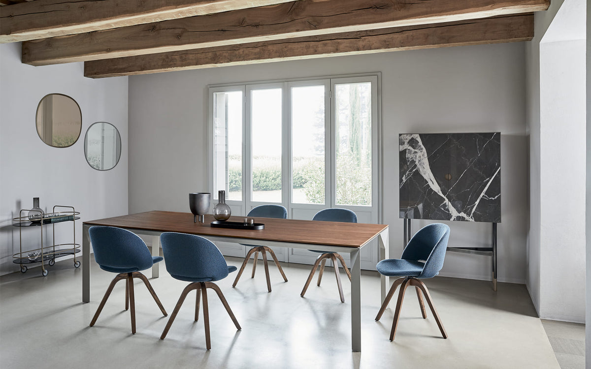 Bontempi Mirage Dining Table — manufacturer photograph; MADISON_15-51SPM326_M328_CM006_MIRAGE_53-08M312_L036_POLO_34-63R_L006_TKC06