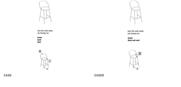 Bontempi Polo Barstool — manufacturer catalogue drawings with article references