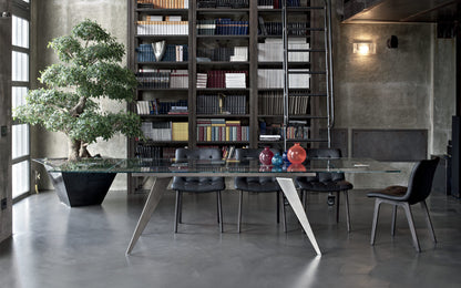 Bontempi Ramos Dining Table — manufacturer photograph; RAMOS_20-25M320_C157_KUGA_40-37L002_TR504