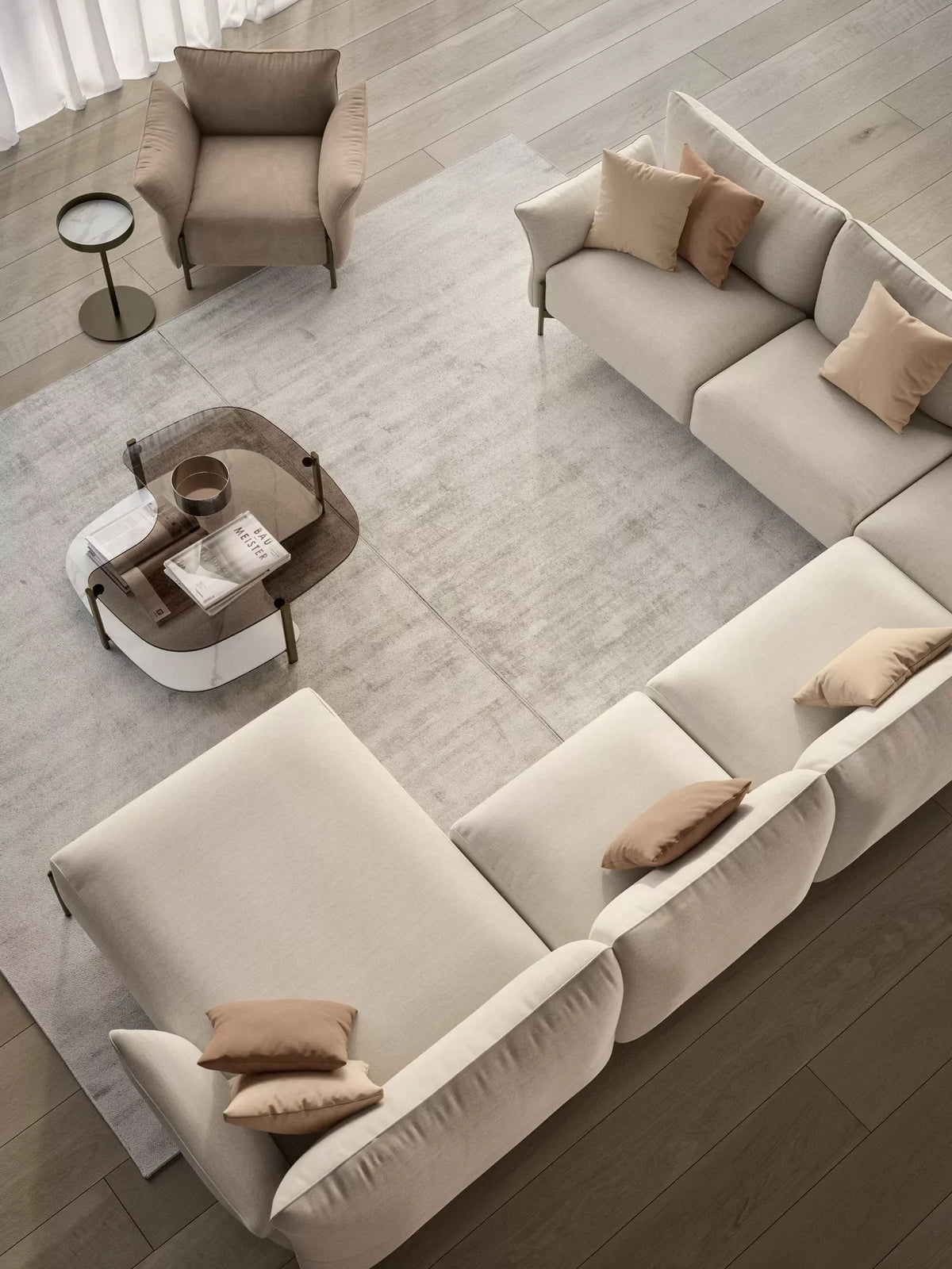 Bontempi Victor Sofa Compositions — manufacturer photograph; VICTOR BD3 M328 TERO001 VICTOR 1VIC000101 M328 TEBQ004 PAGODA 07.57 M328 C159 CM012 LIFT 08.39 M328 CM012 2