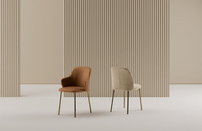 Bontempi Vivian Dining Chair — manufacturer photograph; VIVIAN 34 17 M328 TRP08 VIVIAN 34 16 M328 TENO001