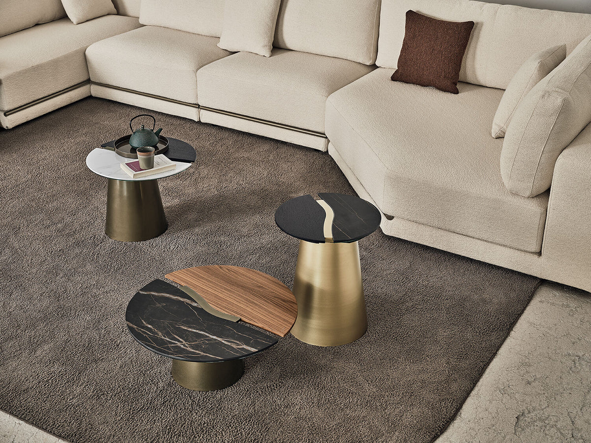 Bontempi Pitagora Sofa Compositions — manufacturer photograph; YANG_08-21_CM025_L038-M325_08-22_CM003_L038_M328_08-23_CM025_L036_M328_VASSOIO_08-21VA_M328_PITAGORA_BD1_M328_TESO001_CUSD048_TESO001_CUSD043-TESO005_PITTAV01_L036