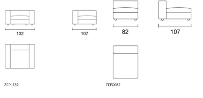 Bontempi Zenit Plus Armchair — manufacturer catalogue drawings with article references