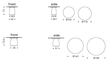 Cattelan Italia Table BOTERO Keramik Round - dimensions