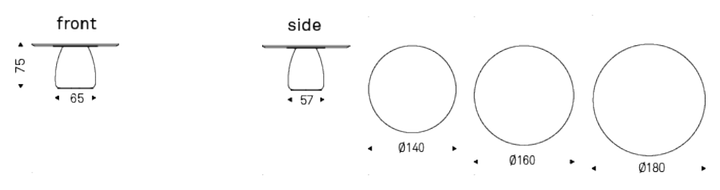 Cattelan Italia Table BOTERO Wood Round - dimensions