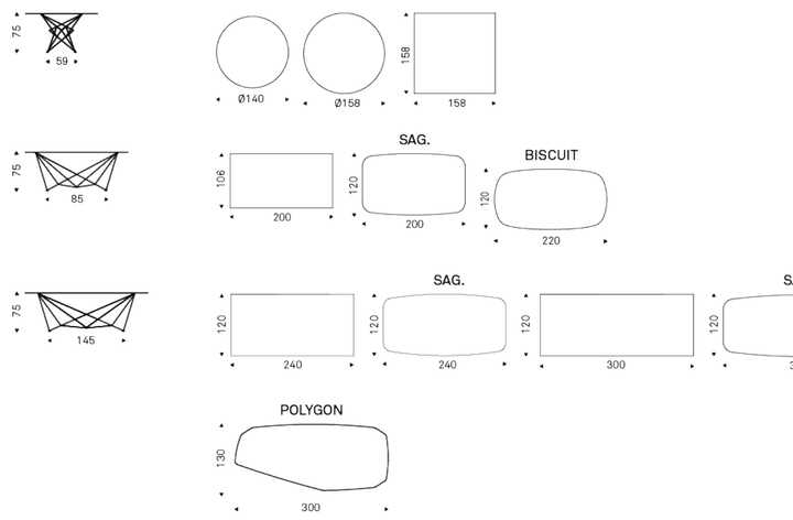 Cattelan Italia Table GORDON Keramik - dimensions